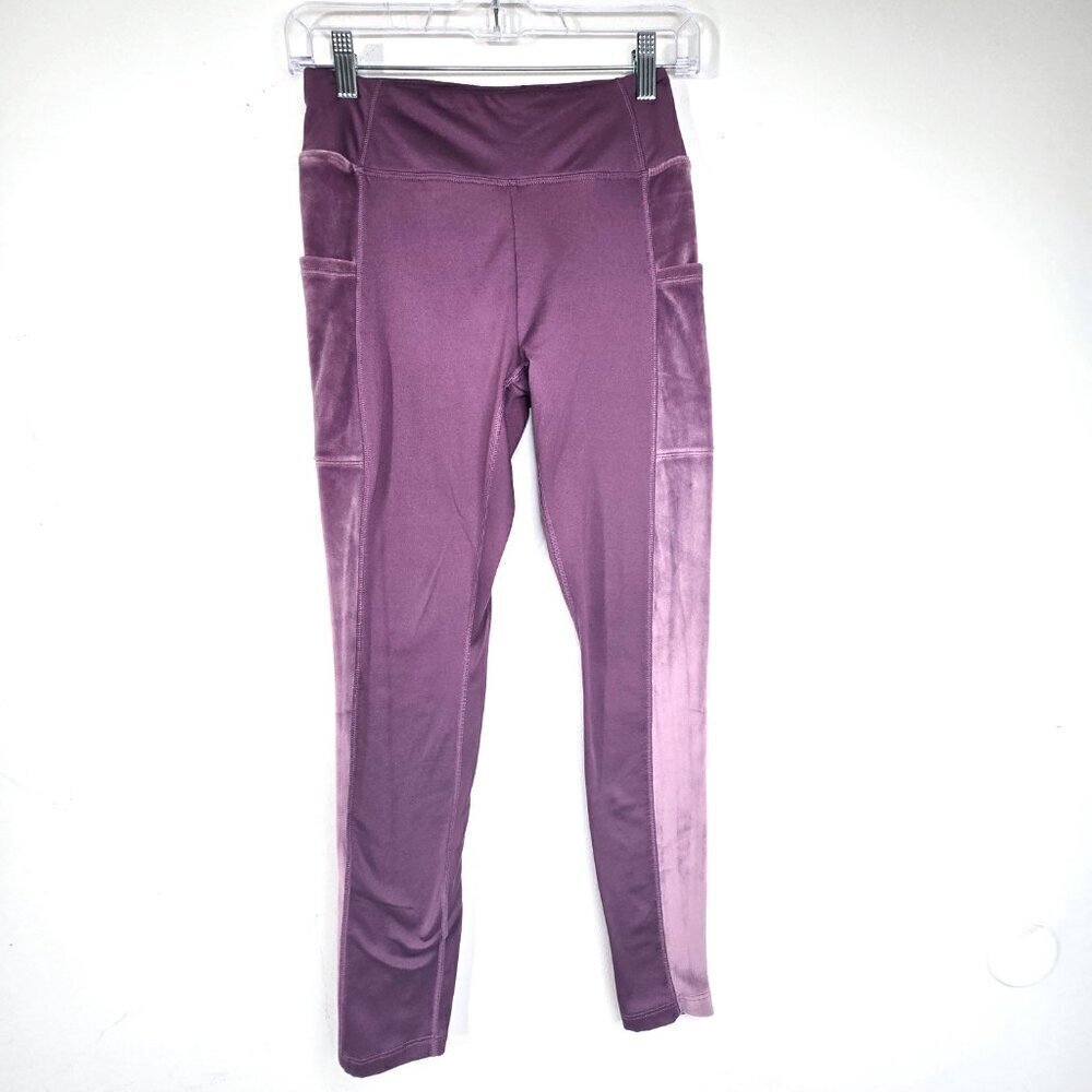 Victoria’s Secret PINK Active Mauve Ice Velour Side-Stripe Leggings